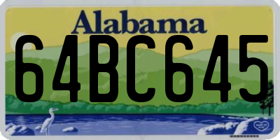 AL license plate 64BC645