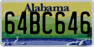 AL license plate 64BC646
