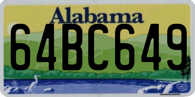 AL license plate 64BC649