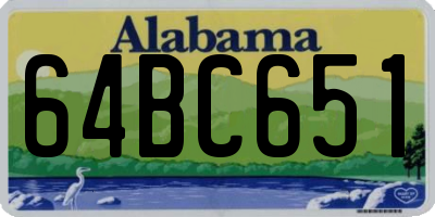 AL license plate 64BC651