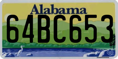 AL license plate 64BC653