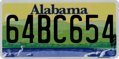 AL license plate 64BC654