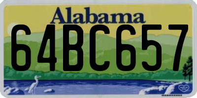 AL license plate 64BC657