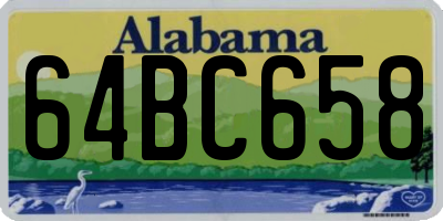 AL license plate 64BC658