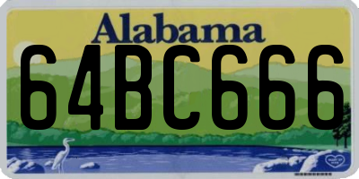 AL license plate 64BC666
