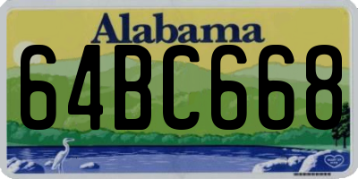 AL license plate 64BC668