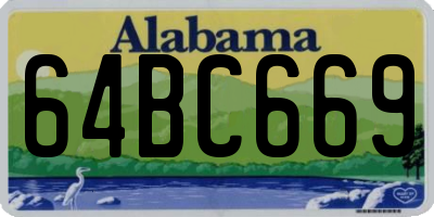 AL license plate 64BC669