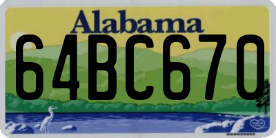 AL license plate 64BC670