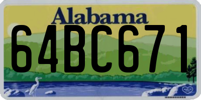 AL license plate 64BC671