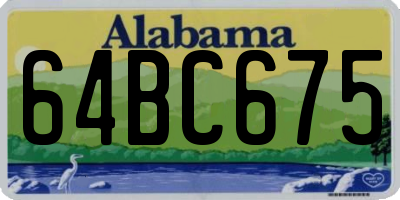 AL license plate 64BC675
