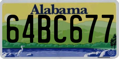 AL license plate 64BC677