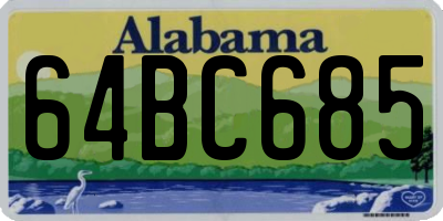 AL license plate 64BC685