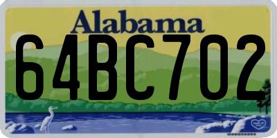AL license plate 64BC702
