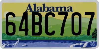 AL license plate 64BC707