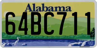 AL license plate 64BC711
