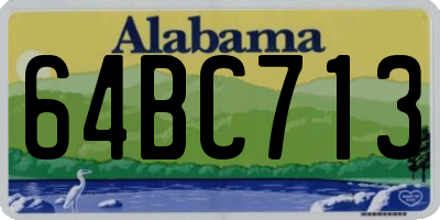 AL license plate 64BC713