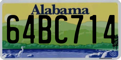 AL license plate 64BC714