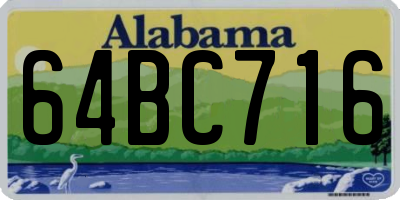 AL license plate 64BC716