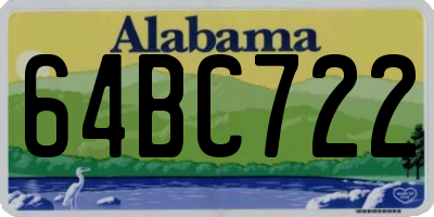 AL license plate 64BC722
