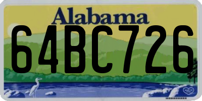 AL license plate 64BC726