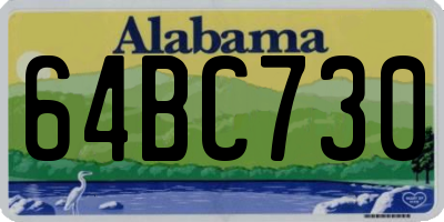 AL license plate 64BC730