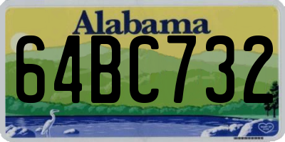 AL license plate 64BC732