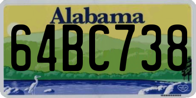 AL license plate 64BC738