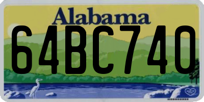 AL license plate 64BC740