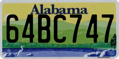 AL license plate 64BC747