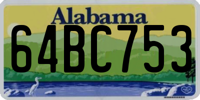 AL license plate 64BC753