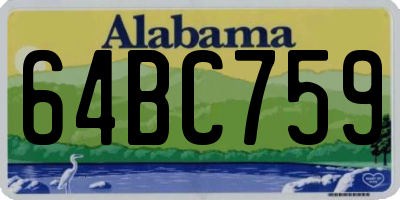 AL license plate 64BC759