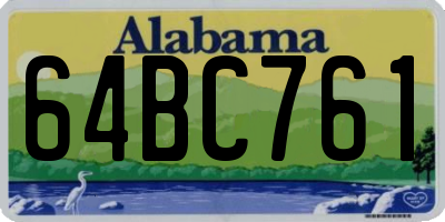 AL license plate 64BC761