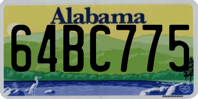 AL license plate 64BC775