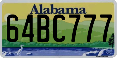 AL license plate 64BC777