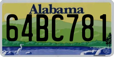 AL license plate 64BC781