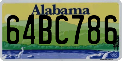 AL license plate 64BC786