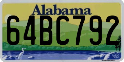 AL license plate 64BC792