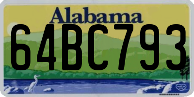 AL license plate 64BC793