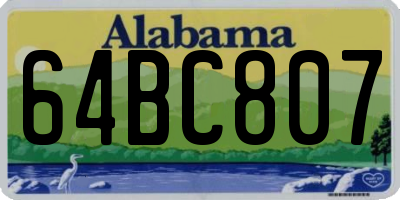 AL license plate 64BC807