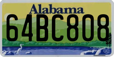 AL license plate 64BC808
