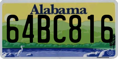 AL license plate 64BC816