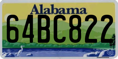 AL license plate 64BC822