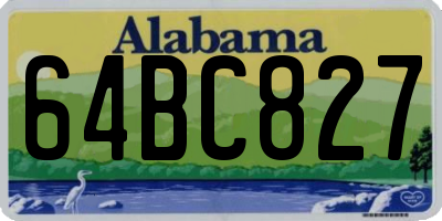 AL license plate 64BC827