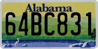 AL license plate 64BC831