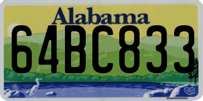 AL license plate 64BC833