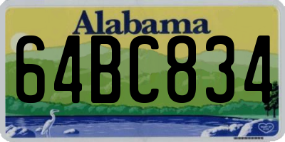 AL license plate 64BC834