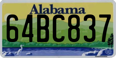 AL license plate 64BC837