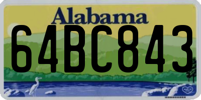 AL license plate 64BC843