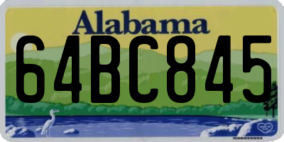 AL license plate 64BC845
