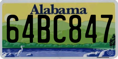 AL license plate 64BC847